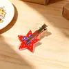 Pinza para el Cabello con Bandera Americana Transfronteriza, Pasador con Forma de Corazón y Estrella para el Día de la Independencia, Pinza de Tiburón para Recogido en la Parte Trasera de la Cabeza, Accesorio para el Cabello Festivo