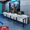 Mesa de Cafetería de Estilo Esports con Conducto de Aire para Disipación de Calor, Interfaz de Brazo Oscilante, Cerradura Antirrobo, Mesa para Hotel de Esports Multiusuario con Gabinete Debajo