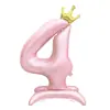 Globos de Corona de Pie de 42 pulgadas Transfronterizos en Rosa, Azul y Negro Números 0-9 para Decoraciones de Cumpleaños de Niños y Niñas al por Mayor