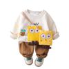 Conjunto de Ropa de Otoño para Niños 2025 Nueva Ropa Infantil Moderna Sudadera con Bolsa de Dibujos Animados para Bebé Ropa Casual de Primavera y Otoño para Niños