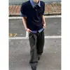 Camisa Polo de Manga Corta Versátil Estilo Miu de Dos Piezas Falsas Old Money Unisex Verano Básico Sencillo para el Trabajo Camiseta