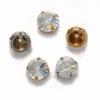6mm Satélite Colorido Laser K9 Vidro Garra Pequena Redondo Proteína Cristal Iridescente Costurado à Mão Strass para Decoração de Roupas DIY