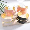 Pulseira de Pena Esmaltada Vintage Transfronteiriça com Abertura Ajustável, Design Moderno, Toque de Luxo Leve e Alto Padrão, Joias Femininas