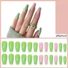 Verão transfronteiriço matcha imprensa na unha falsa unha patch nail patch nail patch wear unha produto acabado
