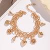 Explosões transfronteiriças europeias e americanas Pulseira multicamadas Vento frio Coroa Amor Salto alto Pingente Corrente Pulseira personalizada Jóias