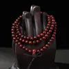 Cuentas de Madera de Sándalo Rojo de Hoja Pequeña para Hombres y Mujeres, Artesanías de Madera de Múltiples Vueltas con Cuentas, Joyería DIY al por Mayor