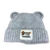 Gorro de Lana Tejido con Orejas de Oso Lindo para Otoño e Invierno para Hombres y Mujeres, Cabeza Grande, Cara Pequeña, Versátil, Engrosado, Cálido, Gorro Protector de Orejas
