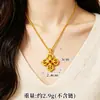 Nuevo colgante estilo chino antiguo bañado en oro para mujer, collar vajra de moda con circonita imitación oro, joyería versátil y duradera