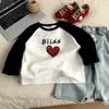 Camiseta de Manga Longa Infantil Primavera e Verão 2026 Novo Estilo Primavera e Outono para Crianças Pequenas Meninas Camiseta Básica de Primavera e Outono Top Camiseta