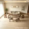 Conjunto de mesa de chá grande e cama de arhat com estética de estilo de música, mesa de chá simples para sala de estar, uso doméstico, mesa de chá com tela totalmente em madeira maciça