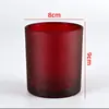 Venta al por mayor del fabricante Taza para Velas DIY Contenedor de Vidrio Escarchado de Colores Taza Vacía para Aromaterapia Portavelas Romántico para Dormitorio Logo