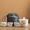 Conjunto de chá de viagem, conjunto de chá Kung Fu portátil para exterior, para uso doméstico, preparo rápido, bule, presente, logotipo de evento