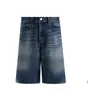Shorts de mezclilla lavada azules de cintura baja estilo retro americano talla grande para mujer, súper populares, nuevos de verano 2026, longitud media