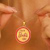 Collar con letra de princesa Barbie y Barbie de fantasía transfronterizo Amazon Europa y Estados Unidos colgante de aceite rosa joyería al por mayor
