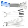 Yunbei acero inoxidable aguja pasante caja de aluminio herramienta de limpieza de boquilla de carburador juego de alambre de limpieza de chiclés de carburador