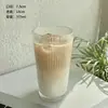 Vaso de Paja Estilo Ins con Tapa Patrón Vertical Taza de Café Hogareña para Mujer Alto Valor de Color Té de Leche Hogareño Oficina Vaso de Agua