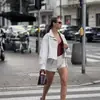 Ins Ropa de Mujer AliExpress Más Vendido Cuello Alto Lunares Gasa Chaqueta Bomber Estilo Piloto Abrigo