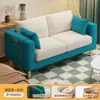 Sofá apartamento pequeño minimalista moderno tres doble habitación de alquiler dormitorio sala de estar tela de celebridad de internet tipo económico de madera simple