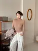 Capa base para mujer para otoño e invierno, se puede usar como capa interior o exterior, con cuello con volantes, nuevo estilo 2026, corte ajustado, elegante, de manga larga, suéter de cuello alto