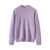 Suéter de Cashmere Feminino BaiCaiRong 2026 Outono/Inverno, Gola Semi-Alta, Design Versátil, Tricô de Lã, Caimento Solto