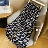 Calça de Cintura Alta Comprimento no Chão para Mulheres, Estilo Coreano, Interessante, Perna Larga, Calça Drapeada para Mulheres, Calça Casual Listrada Estilo Kara