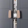 Nuevo Manillar de Puerta de Madera Maciza de Alto Grado Estilo Chino Manillar Redondo de Acero Inoxidable para Puerta de Cristal Sin Marco Listo para B&B Hotel