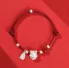 Pulsera de Cuerda Roja de Plata Esterlina Año del Caballo 2026 para Mujer, Año del Zodiaco, Pulsera Roja de Cuerda Trenzada, Joyería de Plata de Alta Gama, Regalo para Novia