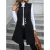 Moda Transfronteriza de Amazon Otoño e Invierno 2025 Europea y Americana Chaleco de Traje de Lana Nuevo Chaqueta Elegante sin Mangas para Mujer