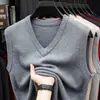 Chaleco de Lana Transfronterizo de Otoño e Invierno para Hombre con Cuello en V Suéter de Lana Engrosado Chaleco para Jóvenes y Mediana Edad Chaleco de Papá