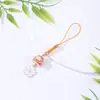 Llavero Colgante de Gato de Cerámica Sakura Colgante para Lanyard de Teléfono Móvil Colgante de Cadena Colgante de Flor Joyería de Estilo Lindo Venta Directa