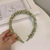 Diadema plisada de satén de celebridad de Internet de Corea del Sur para mujer, diadema retro elegante de color sólido, ins para lavar la cara, banda para el cabello a presión, tocado al por mayor