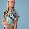 Bufanda Triangular Estampada de Diseño Único para Mujer, Chal Multiusos de Sarga, Chaleco Fino de Exterior Falso Cuello para Primavera y Otoño