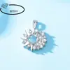 Porta Colgante de Moda Sol Luna Estrella para Mujer Cobre Colgante Vacío Porta Vacío DIY Incrustado Cabujón Redondo de Jade Imitación 925