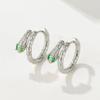 Aretes de serpiente espíritu estilo frío ojo verde serpiente full diamante circonita aretes pequeños de botón aguja de plata de ley s925 hebilla de oreja con forma de serpiente esmeralda