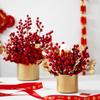 Simulación de Acebo Norteamericano Rojo Flor de Año Nuevo Vainas de Acacia Fruta de la Fortuna Boda Sala de Estar Adornos Decorativos Juego de Flores
