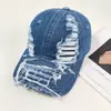 Gorra de Béisbol de Mezclilla Vintage Desgastada y Rota Primavera y Verano Unisex para Exteriores Casual Sombrero para el Sol Calle Hip-Hop Moderna Gorra de Pico de Pato