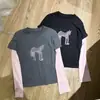 Camiseta de Manga Larga Cepillada con Cuello Redondo para Mujer, Nuevo Estilo de Moda Coreana Primavera Temprana 2026, Diseño Falso de Dos Piezas, Top Elegante y Versátil