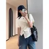 Diseñada con Nudo Retorcido y Abertura, Ceñidora de Cintura, Adelgazante, Fresca Camiseta de Manga Corta de Acetato Tencel para Mujer, Nuevo Modelo Verano 2026 H062307