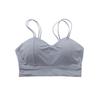 Ropa interior hermosa espalda seda hielo sin dejar rastro anti-caminar envolviendo pecho una pieza sin tirantes color caramelo sujetador de cinturón fino para niña sin anillos de acero