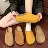 Mules fechadas sem cadarço, com sola grossa, para mulheres, estilo retrô, sola macia, adequadas para uso externo, que aumentam a altura, cor camelo