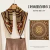 Bufanda con colgante de algodón y lino retro de nicho coreano para mujer, bufanda decorativa versátil para el cuello, bufanda fina, pañuelo para la cabeza para primavera y verano