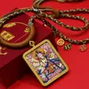 Thangka Branco de Tara Dourado Pintado Estilo Xizang Semi-Feito à Mão Pingente de Colar Colorido de Bodhisattva Tara do Xizang Atacado