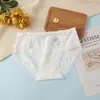 Estilo chinês estilo nacional novo doce fofo estilo japonês roupa íntima para meninas algodão inferior cintura média confortável respirável triângulo para meninas