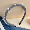 Nova lã tricotada pérola headband feminino outono e inverno alta qualidade temperamento versátil headband acessórios para cabelo menina jóias atacado