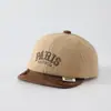 Gorro de pana para bebé, gorra de béisbol cálida de estilo coreano con bloques de color de moda, gorro de ala suave con diseño de letras para bebé de 1 año, para ventas transfronterizas
