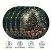 Manteles individuales de copo de nieve navideño, renos, Papá Noel, hombre de jengibre, campanas de Navidad, manteles individuales estampados florales y con varios patrones