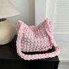 Bolsa transversal Bubble Ins Pure Color para meninas, bolsa tipo puff, moderna, grande capacidade, bolsa tote, nuvem simples, plissada, estilo K, macia