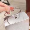 Pulseira Sino de Arco de Cobre Prateado Feminina Selo de Aço S999 Design de Nicho Pulseira de Princesa Jovem de Alta Qualidade