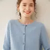 Cárdigan de Cachemir de Punto Trenzado Color Sólido Vintage para Mujer Elegante para Viajes Capa Simple Versátil Abrigo
