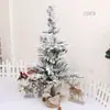 Arreglo de escritorio pequeño de Pe Scene de cedro Decoraciones navideñas de moda Adornos Árbol de Navidad Mini nevada flockada